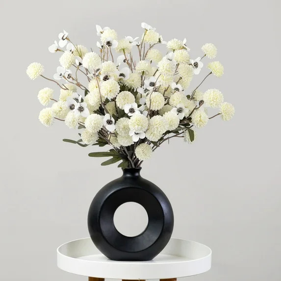 Scidweet Fake Chrysanthemum Flowers, 10 Stems & 2 Sumei Artificial Faux Kiku Flowers for Indoor H... | Walmart (US)