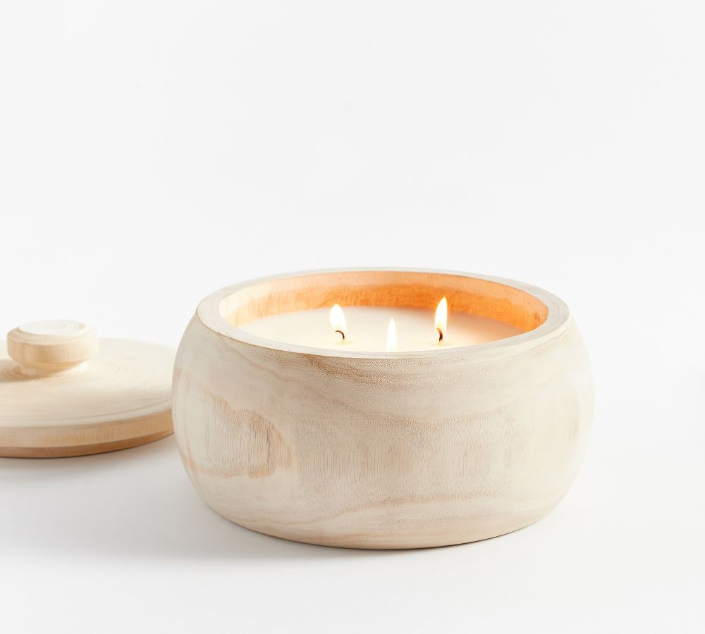 Wood Candle with Lid - Citronella & Geranium | Pottery Barn (US)