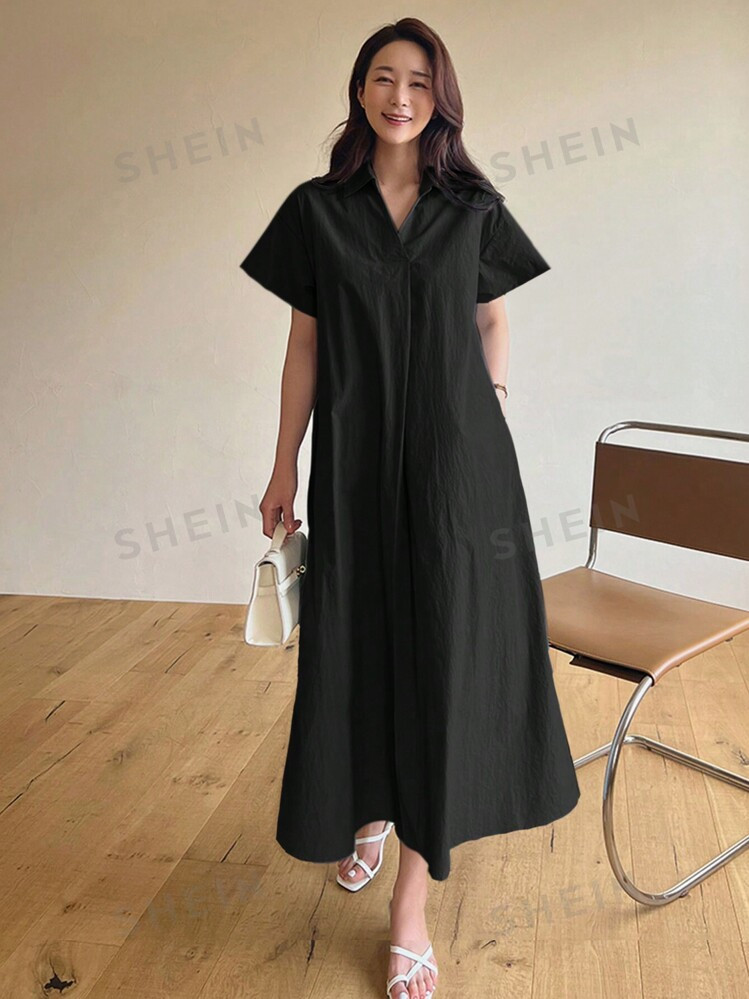 DAZY Long Casual Shirt Dress, Summer | SHEIN