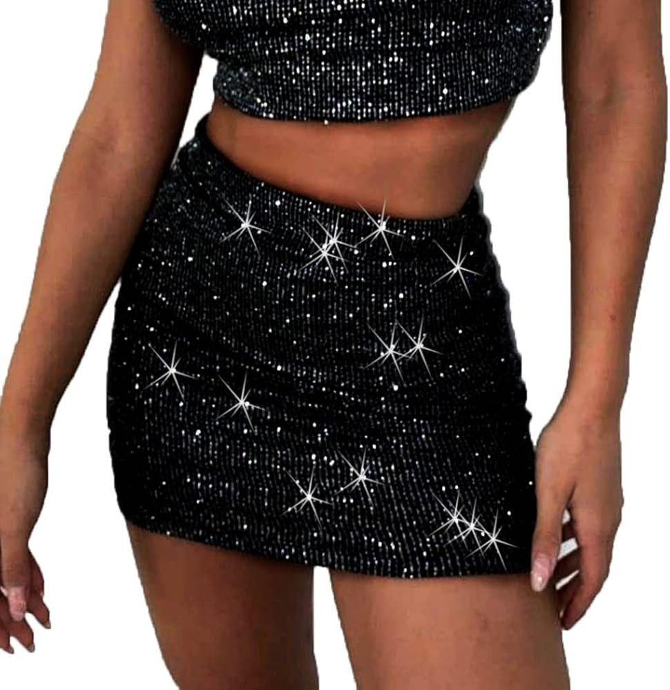 Zoestar Sequin Mini Skirt Glitter Rave Outfits Skirts Party Disco Club Costume Skirt for Women an... | Amazon (US)
