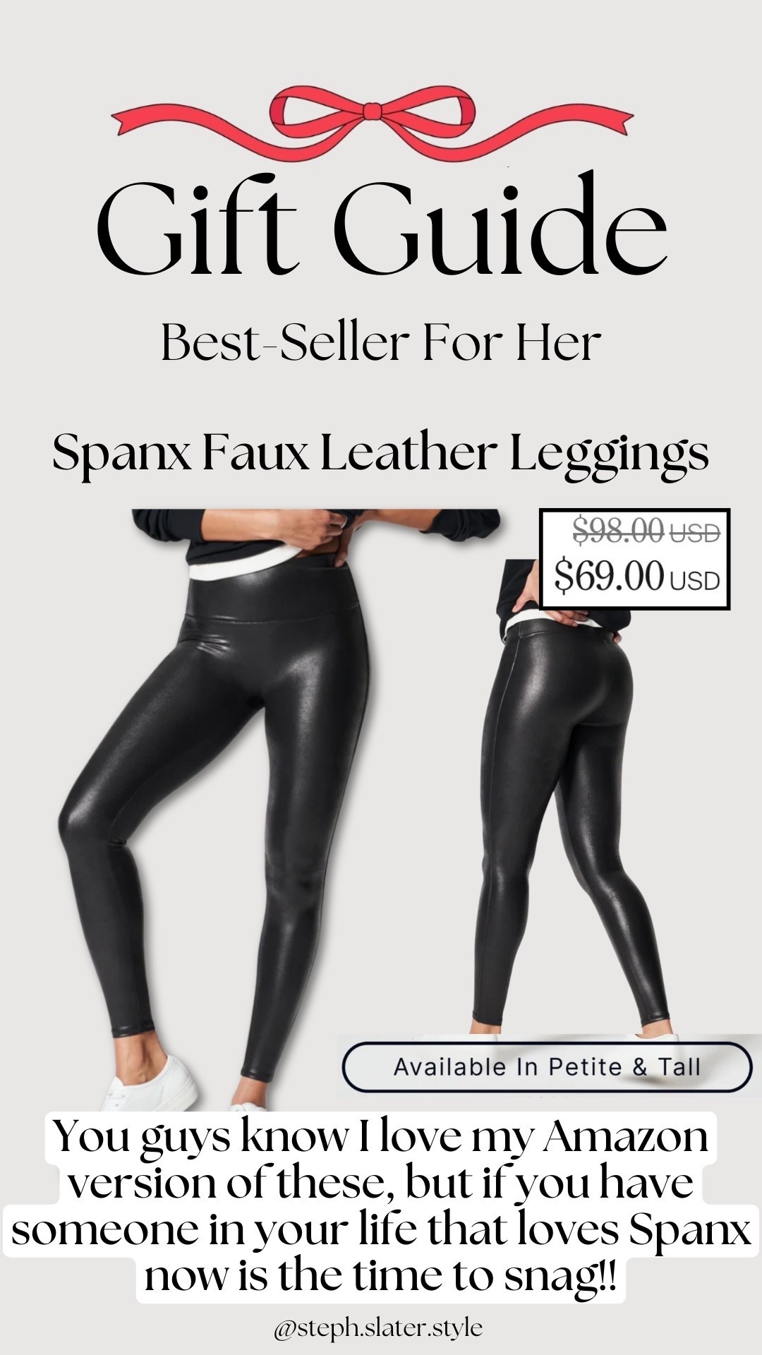 Spanx faux leather leggings on sale for under $70!!

#LTKHome #LTKHoliday #LTKSaleAlert
