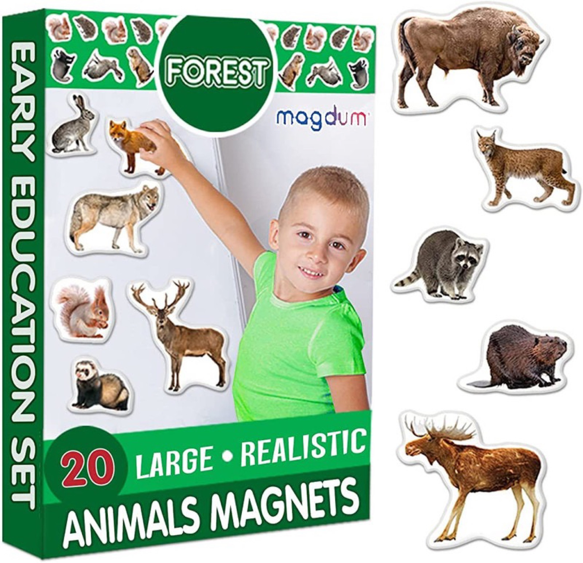 MAGDUM Toy SEA Animals - Animal Magnets for Kids -Real Large Fridge Magnets  for