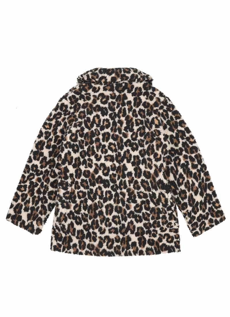 Beryl Teddy Bear Fleece Coat - Leopard Print | Joanie