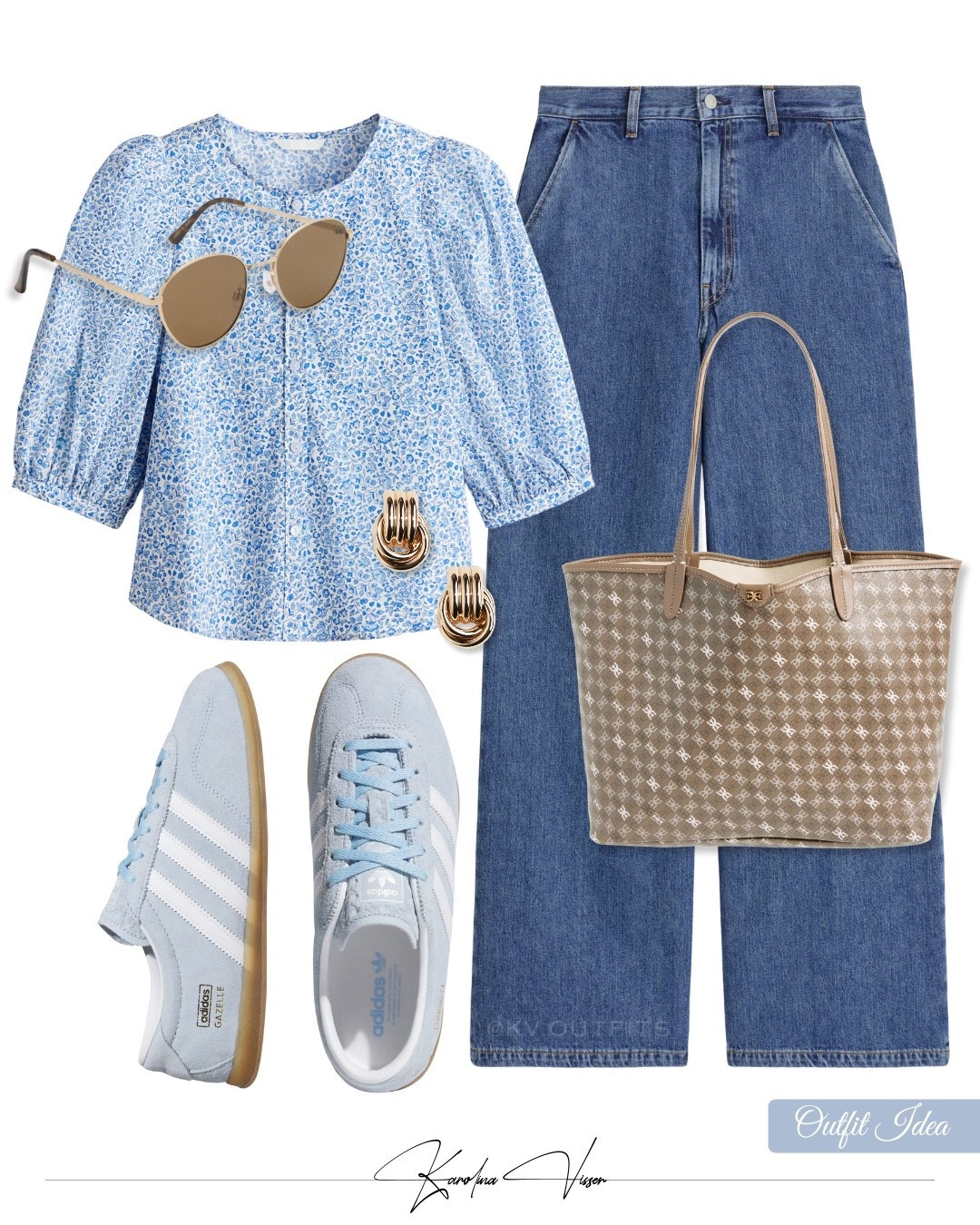 Casual Floral Top & Jeans 🩵👖

Tags: poplin blouse h&m blue denim wide leg trousers cos metal frame sunglasses mango blue adidas gazelle trainers beige monogram harper shopper bag sam edelman fluted earrings casualwear casual outfit everyday look summer outfit

#LTKtravel #LTKsummer #LTKstyletip