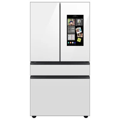 Samsung Bespoke White Glass Kitchen Package with 29 cu. ft. 4-Door French Door Refrigerator with Family Hub and Electric Range | Wayfair North America