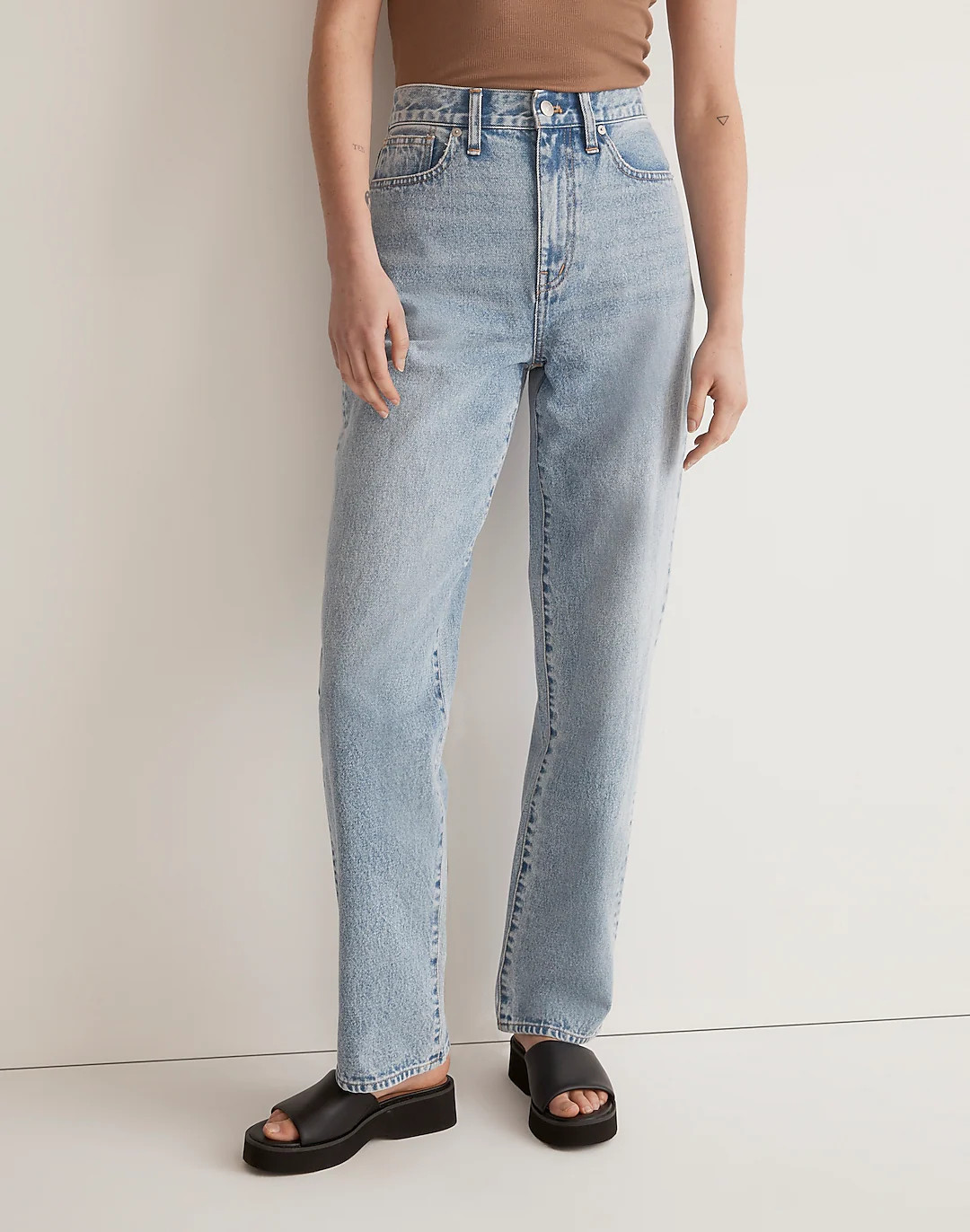 Petite Baggy Straight Jeans in Olvera Wash | Madewell