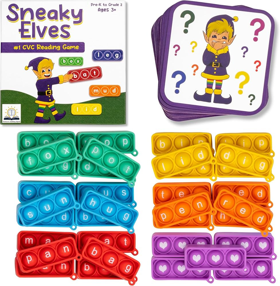 Sneaky Elves CVC Sight Words Game, Mini Pop Sensory Toy to Learn and Spell, Educational Kindergar... | Amazon (US)