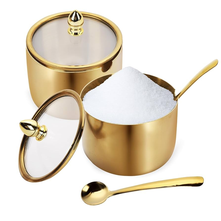 Hewnda 2 Pcs Stainless Steel Seasoning Box,Spice pot seasoning bottle Salt Pepper sugar storage b... | Amazon (US)