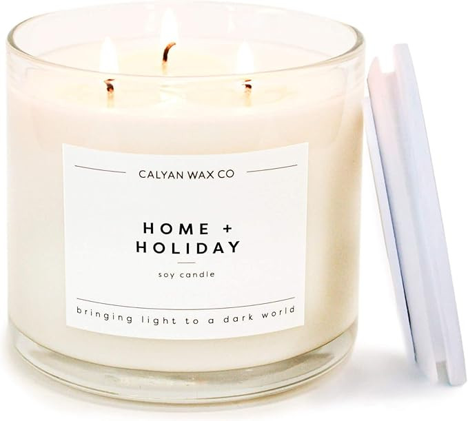 Calyan Wax Co. Home & Holiday 3 Wick Scented Candle - 43 Hour Burn - Luxury 3 Wick Soy Candles - ... | Amazon (US)