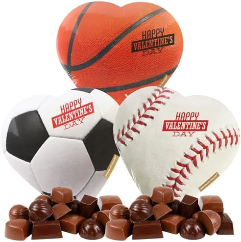 Sweetzo - Sports Hearts Chocolate Gift Boxes, Valentine's Gift for Teenage Boys, 2 Ounces (Pack o... | Amazon (US)