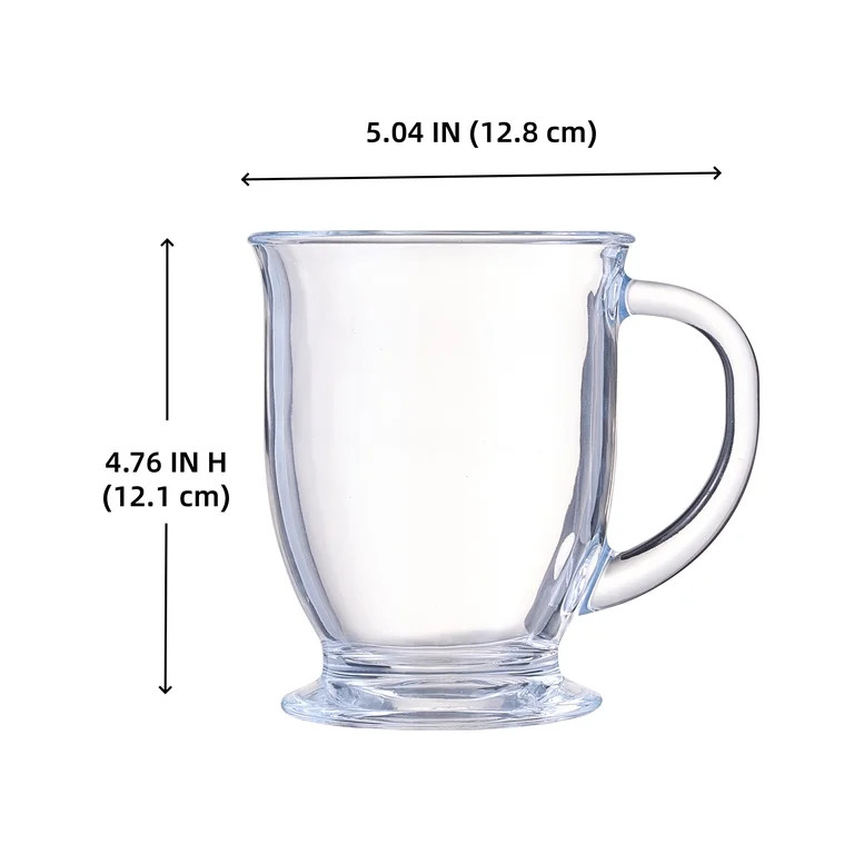 Mainstays 16oz Lizzy Clear Glass Drinware Mug | Walmart (US)