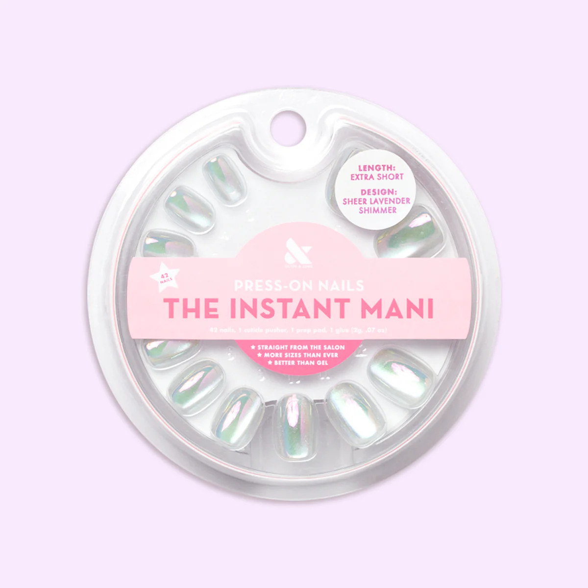 Sheer Lavender Shimmer - Press-On | Extra Short | Round | Olive & June