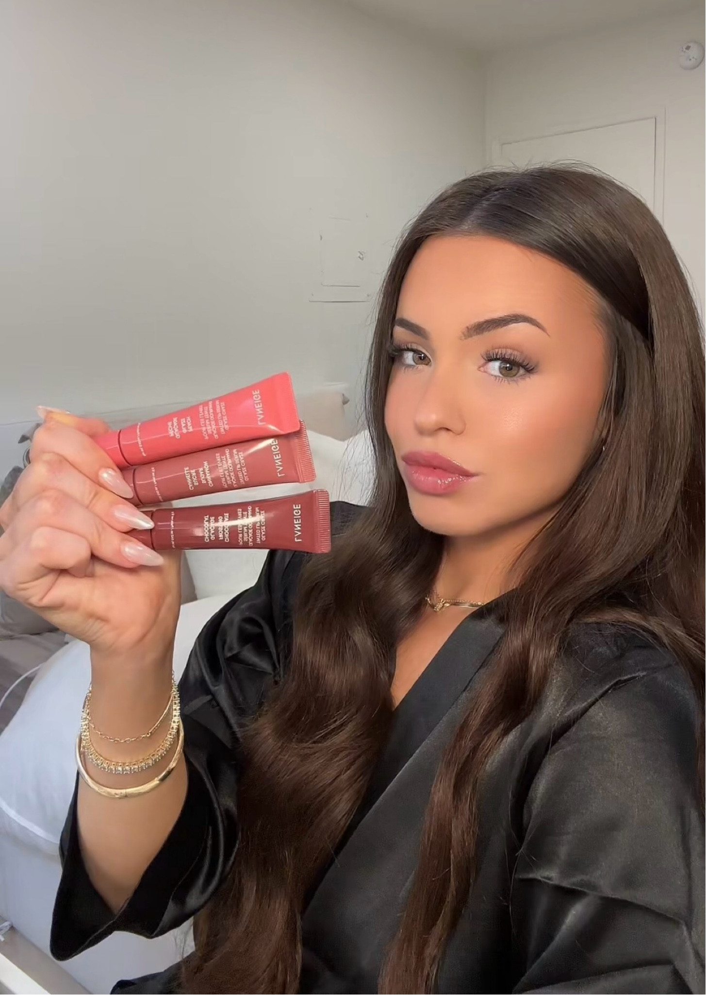 New Laneige glaze craze tinted lip serum (wearing shade chocolate frosting) 