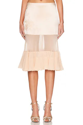 Matte Silk Chiffon Crinoline Skirt | FWRD 