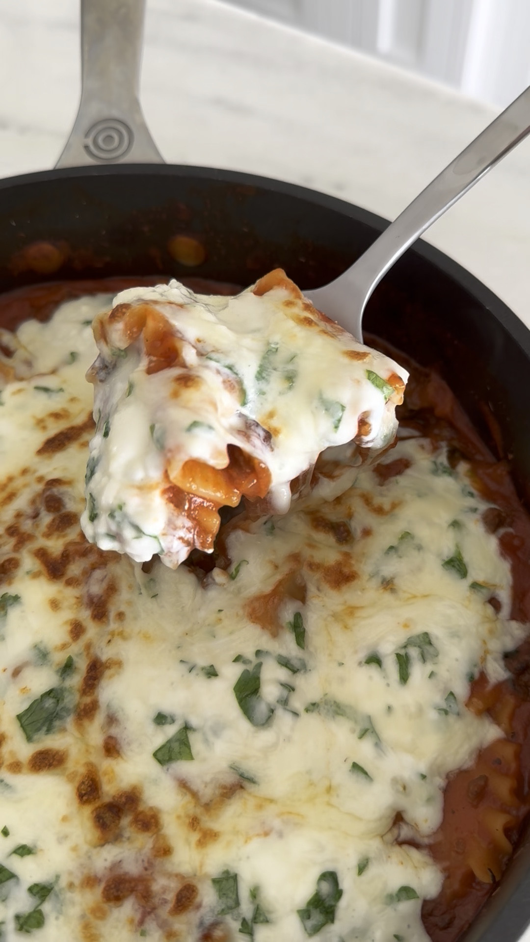 Skillet Lasagna Recipe. I cooked this in my Le Creuset nonstick Skillet (such a great set, I’ve had it for years!) 

#LTKWatchNow #LTKHome