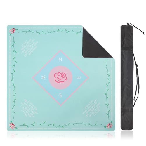 Linoows Mahjong Mat | Non-Slip Gaming Mat with Noise Reduction 31.5x31.5 Inch Large for Mahjong, Poker, Board & Card Games, Dominoes | Rosy Dream | Amazon (US)