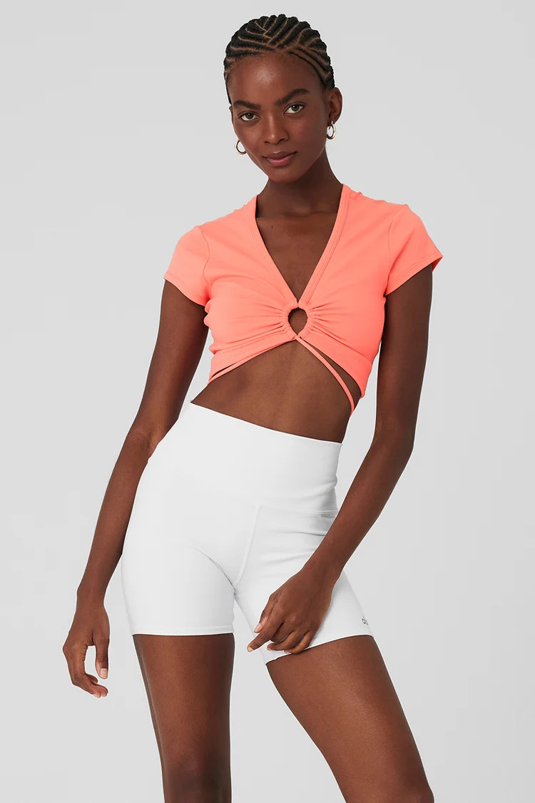 Airbrush Criss Cross Short Sleeve | Alo Yoga