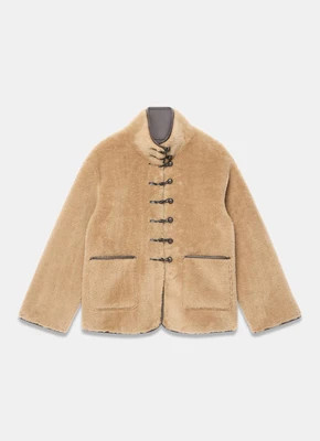Brown Faux Fur Toggle Jacket | Mint Velvet