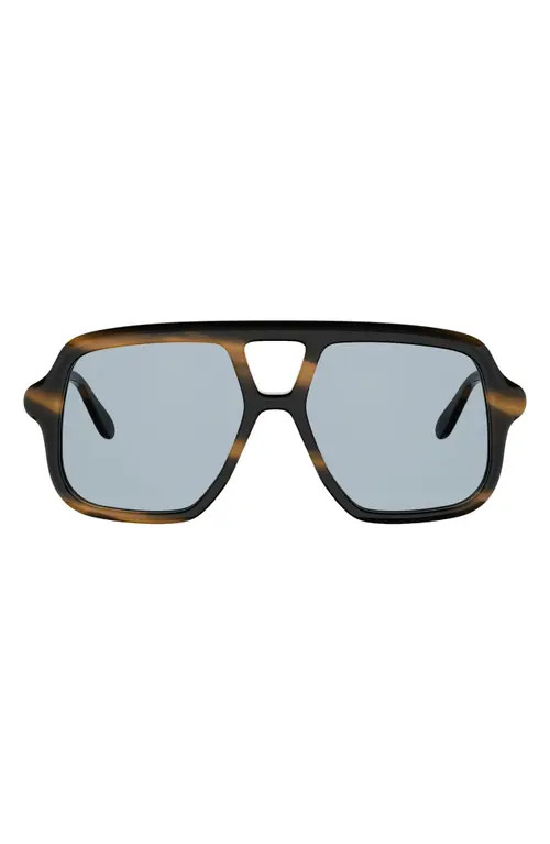 Loewe Slim Rectangular Sunglasses in Dark Havana/blue at Nordstrom | Nordstrom