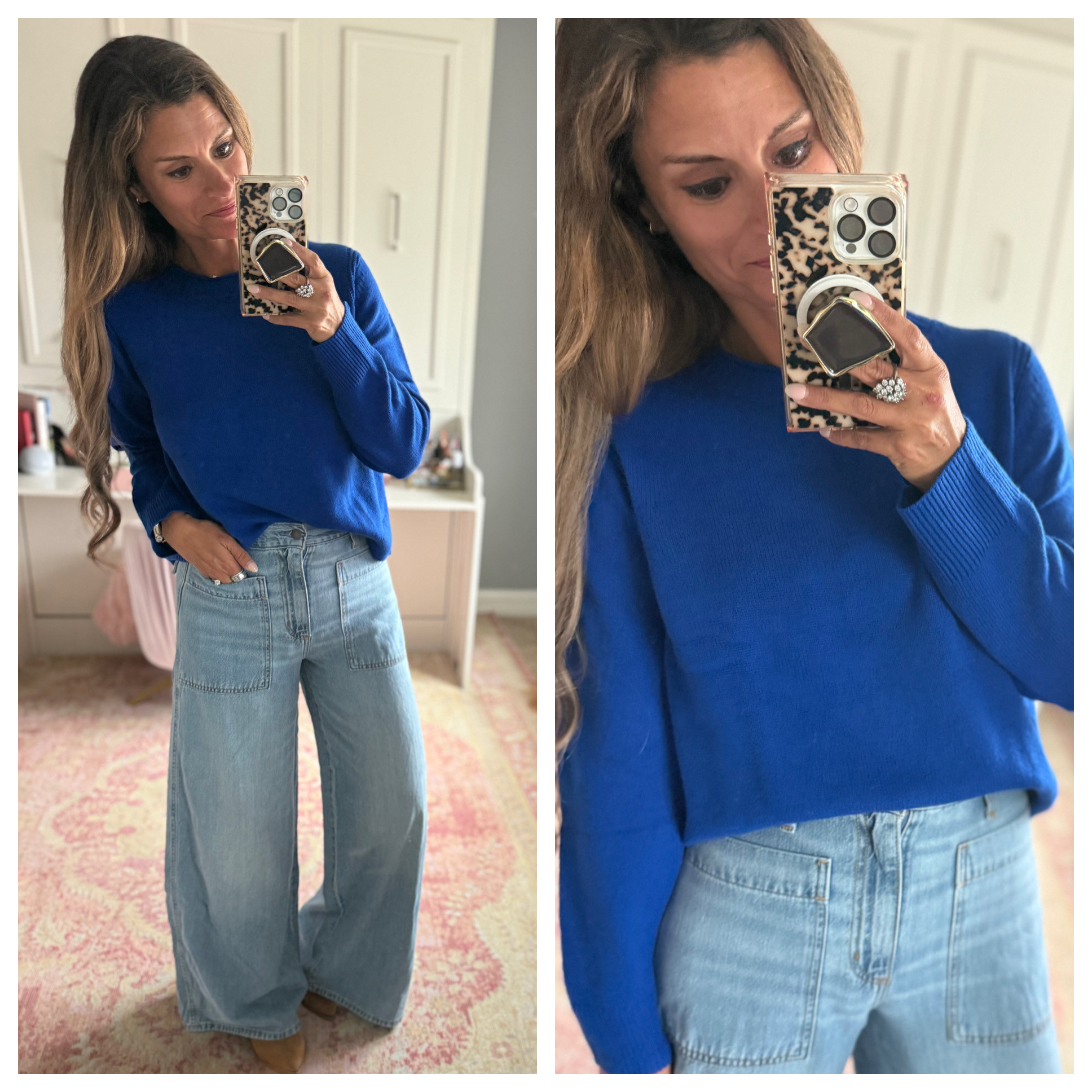 Casual fall outfit in the comfortable $40 jeans 

 
