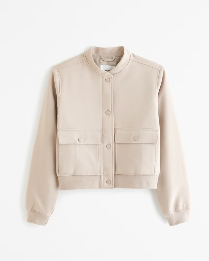 Women's Short Bomber Jacket | Women's Coats & Jackets | Abercrombie.com | Abercrombie & Fitch (US)