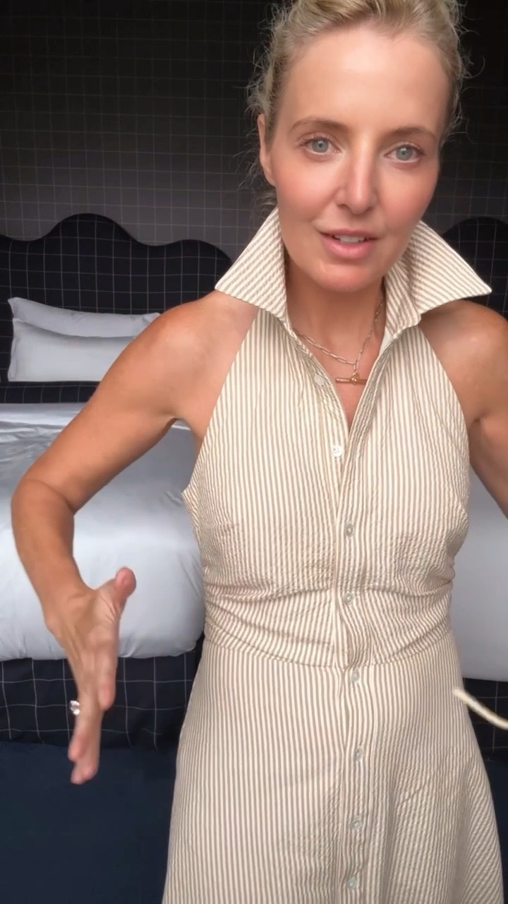This gorgeous seersucker striped dress has a really beautiful East coast vibe, which made it a perfect choice to pack for my recent trip to Newport, RI with Gage and Elizabeth! The fit and flare style creates a really lovely hourglass silhouette, the longer skirt is super elegant, and the waist has strategic ruching that’s also very slimming. Plus the seersucker fabric is *very* lightweight and breathable, making it perfect for even the hottest of days! 

Have you been to Newport, RI? I thought it was SO charming and really enjoyed exploring the town! Loved it! 

~Erin xo  

#LTKOver40 #LTKSeasonal #LTKTravel