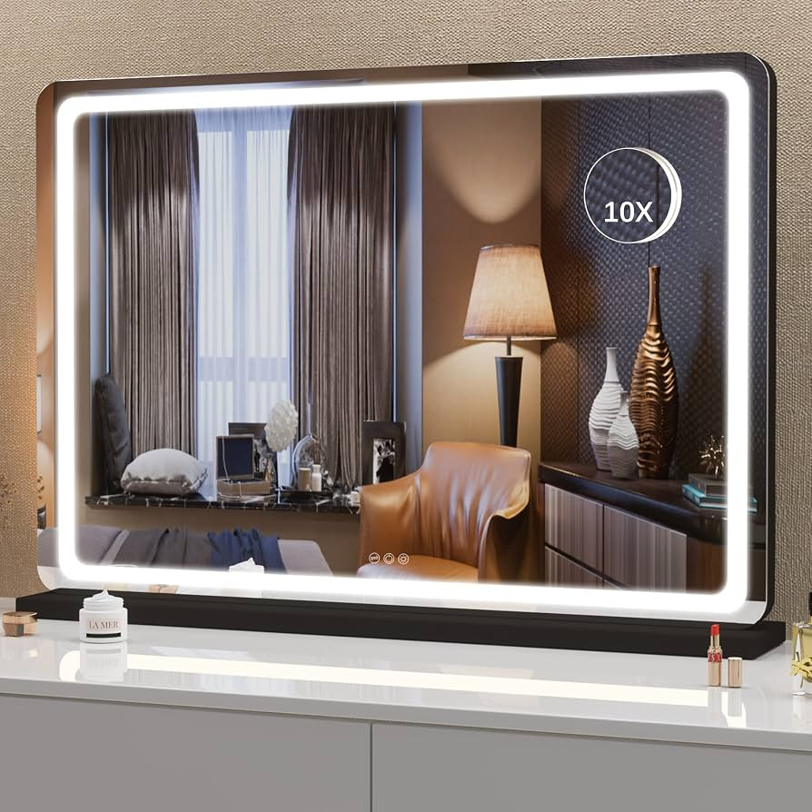 Hasipu Vanity Mirror with Lights, 31.5" x 22" LED Makeup Mirror, Lighted Makeup Mirror with Dimma... | Amazon (US)
