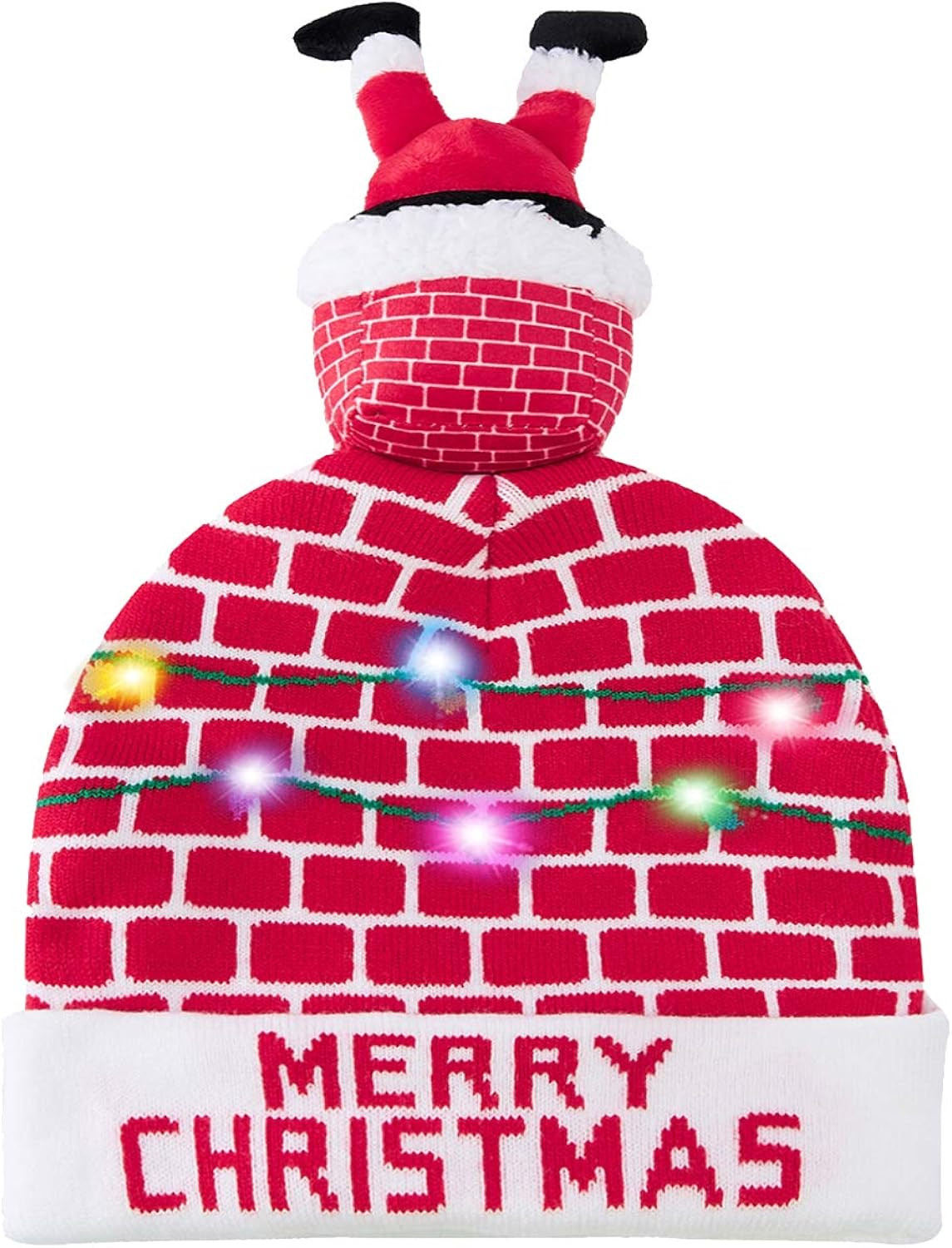 RAISEVERN Unisex Ugly LED Christmas Hat Novelty Colorful Light-up Stylish Knitted Sweater Xmas Pa... | Amazon (US)