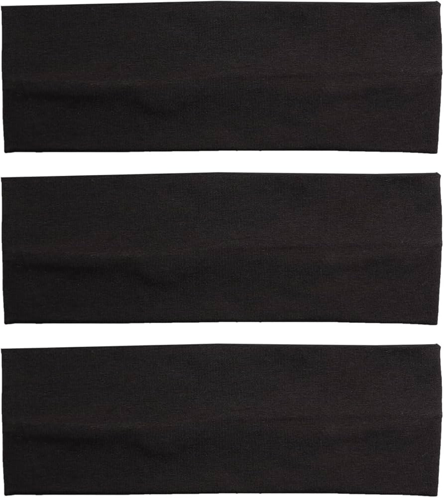 Headbands for Women 3 PCS Cotton Non Slip Hair Bands Sweat Thick Headband Hair Accessories | Amazon (US)