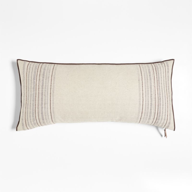 Bande Ivory Textured Stripe 36"x16" Throw Pillow Cover + Reviews | Crate & Barrel | Crate & Barrel
