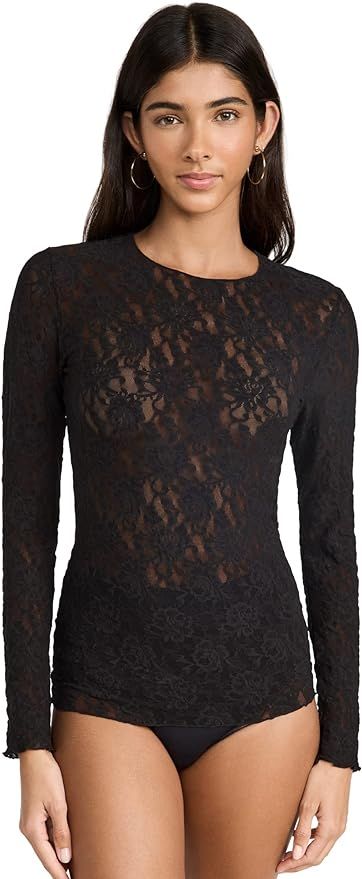 hanky panky Women's Signature Lace Unlined Long Sleeve Top | Amazon (US)