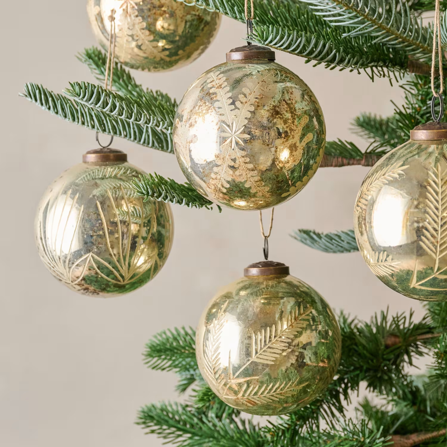 Burnished Metallic Glass Ornaments, Set of 6 | Magnolia
