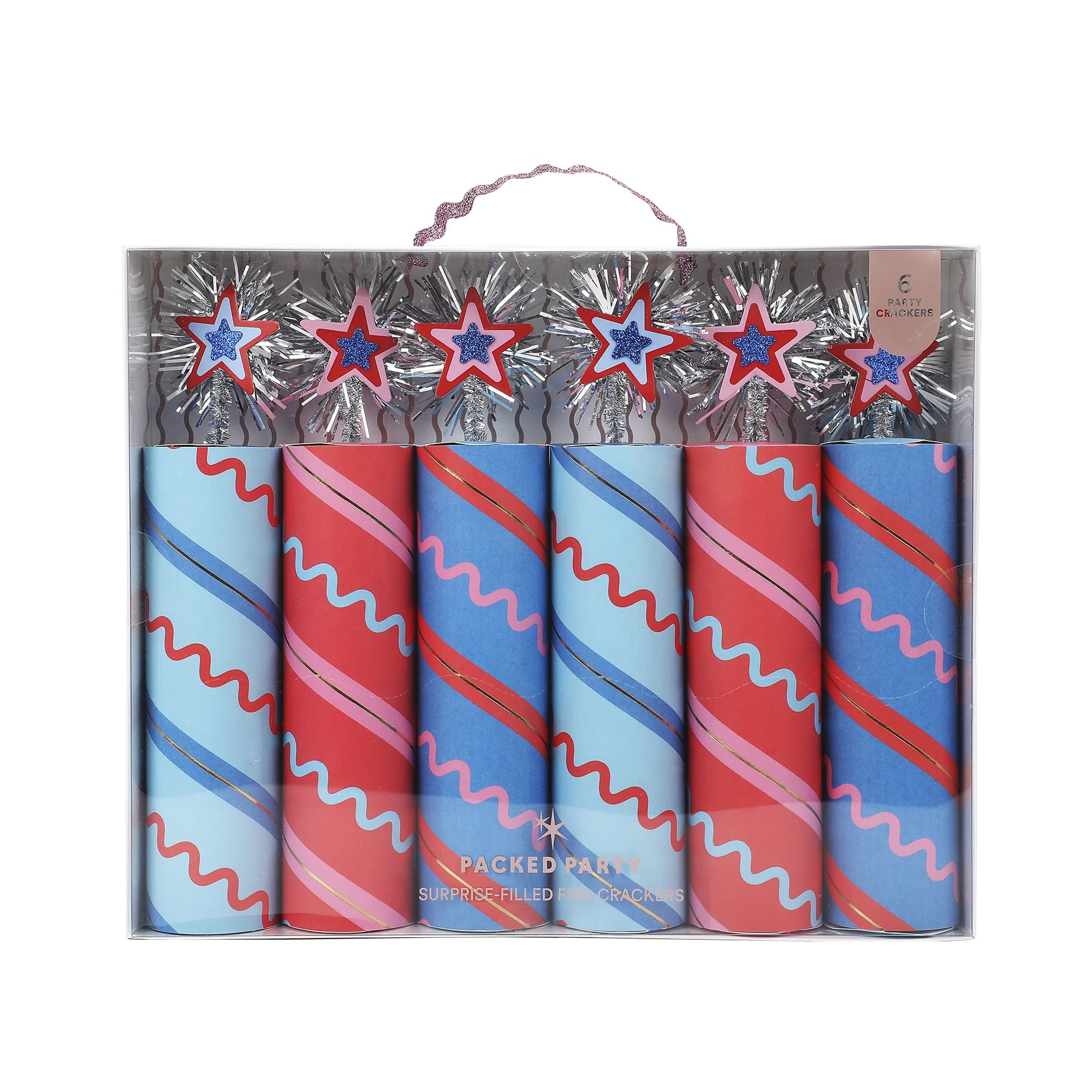 Star-Spangled Surprise Firecracker Crackers (6 ct) | Packed Party