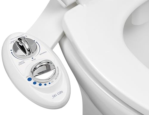 LUXE Bidet NEO 185 - Dual Nozzle, Self-Cleaning, Non-Electric Bidet Attachment for Toilet Seat, Adjustable Water Pressure, Rear & Feminine Wash (White) | Amazon (US)