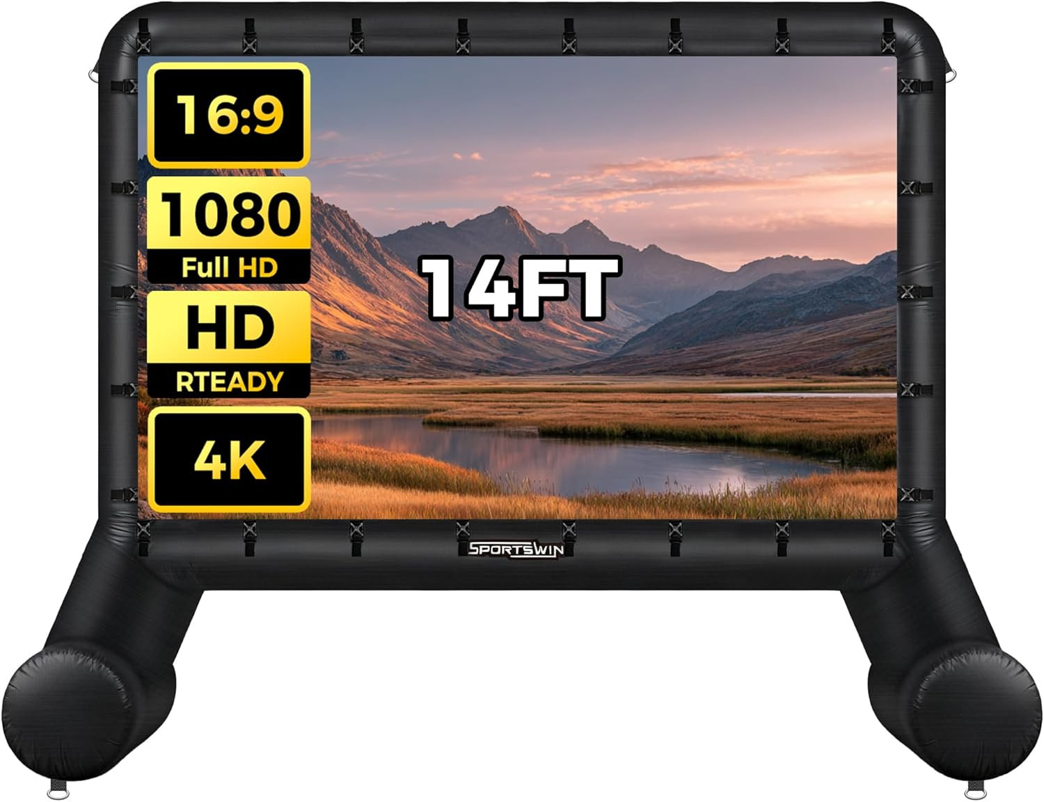 14 FT Inflatable Outdoor Movie Screen, Blow Up Projector Screen Outdoor with Air Blower, Movie Sc... | Amazon (US)