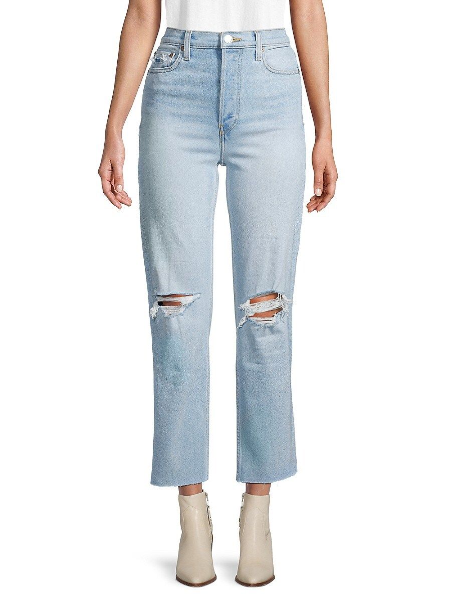 Re/done Women's Stove Pipe Light-Wash Distressed Jeans - Sea Waterd - Size 23 (00) | Saks Fifth Avenue OFF 5TH