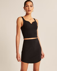 Women's Ponte Curved Hem Mini Skirt | Women's Bottoms | Abercrombie.com | Abercrombie & Fitch (US)