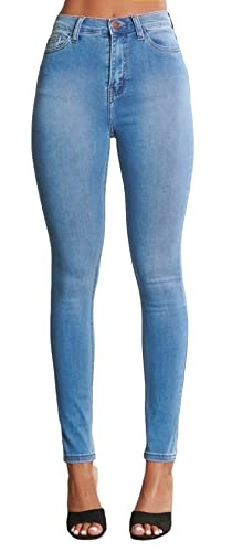 Vibrant Women’s Denim Skinny Jeans – High Waisted Signature Tinted Vintage Wash Super Stretch Casual Slim Fit Pants EP78 Mstone 1 | Amazon (US)