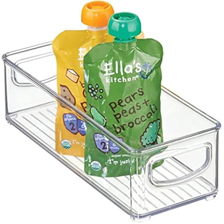 mDesign Plastic Stackable Storage Organizer Container, Organization Bin with Handles for Kitchen, Pa | Amazon (US)