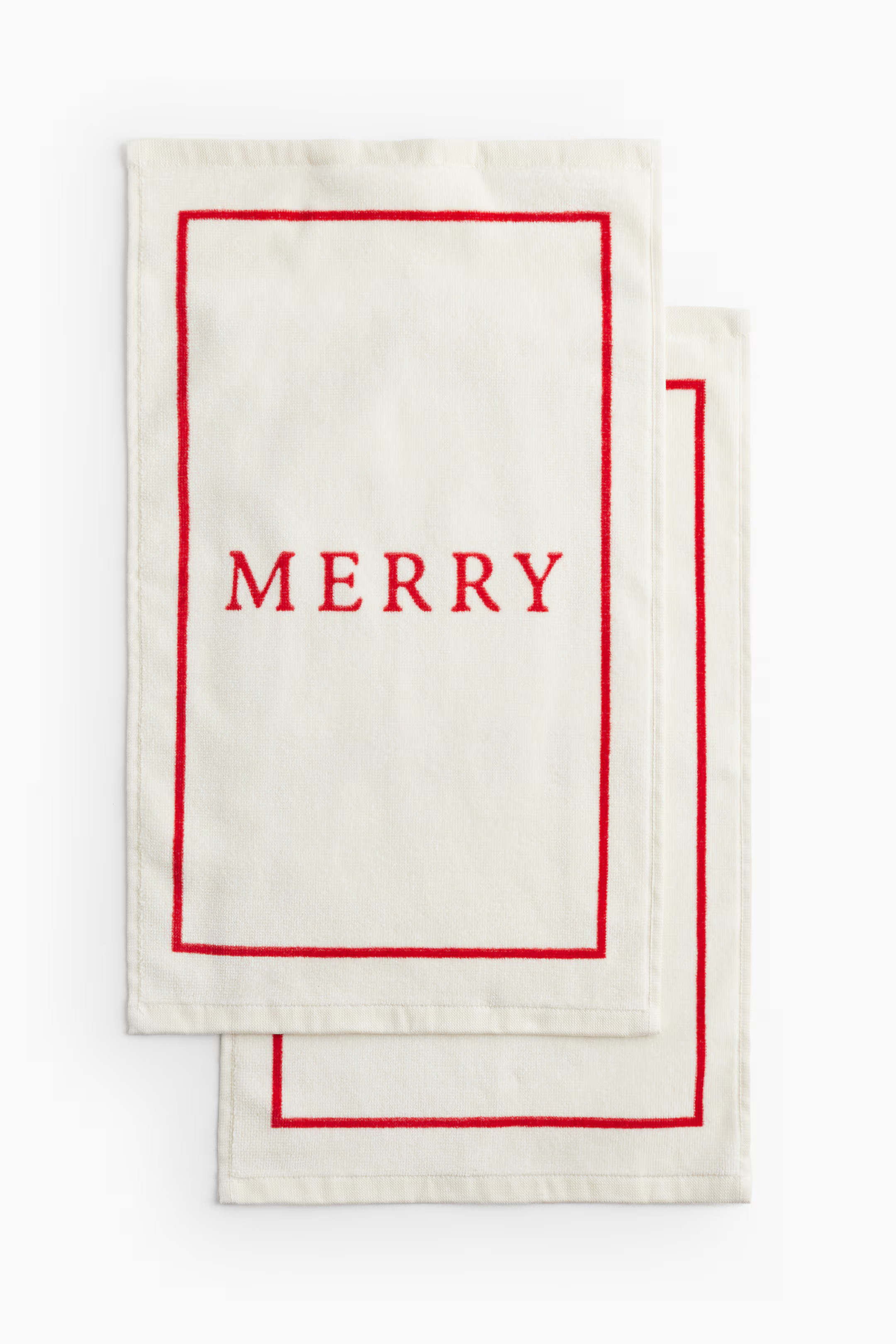 2-pack motif-detail velour guest towels | H&M (UK, MY, IN, SG, PH, TW, HK)