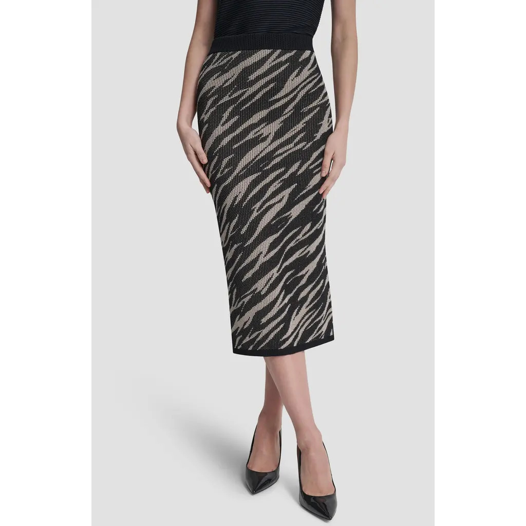 DKNY Zebra Jacquard Stitch Pencil Skirt in Concrete Animal at Nordstrom, Size Small | Nordstrom