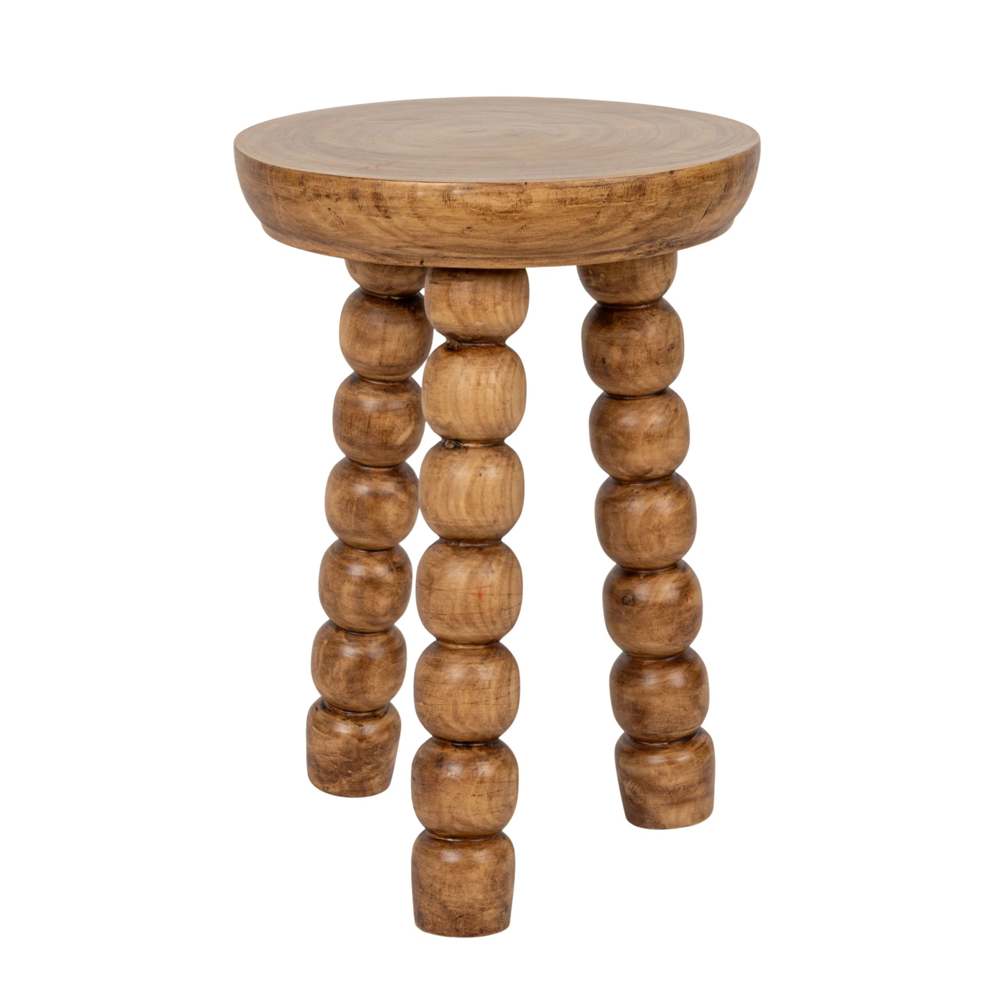 Paulownia Wood Bead Ball Tri-Pod Accent Table | Wayfair North America