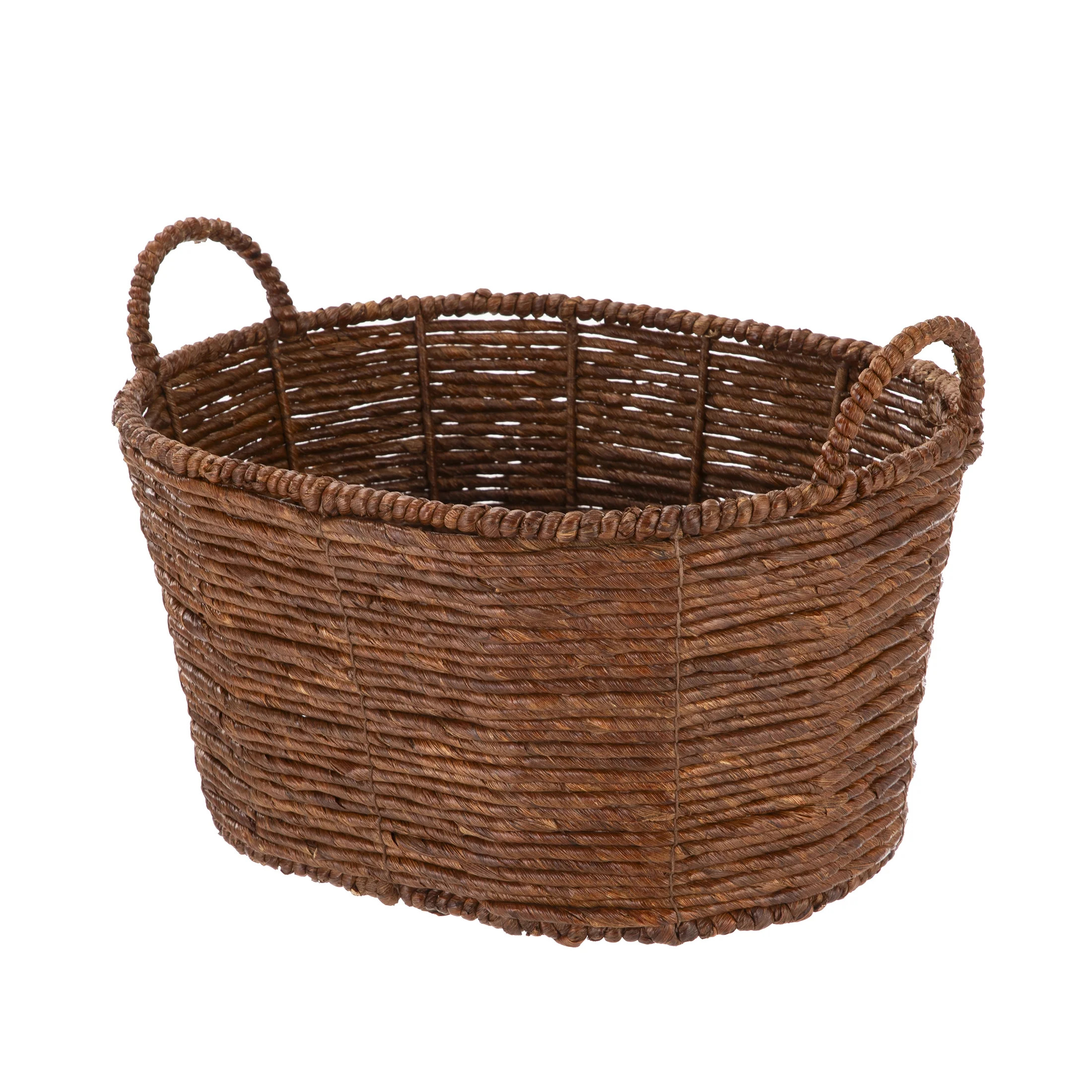 Homezone Brown Handwoven Maize Basket, Oval | Walmart (US)