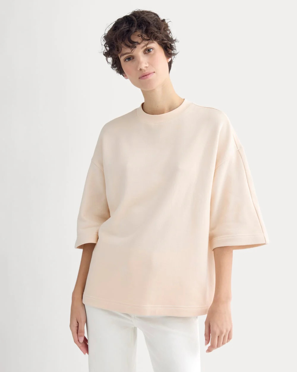 Lightweight Terry Oversized Tee | Parchment | Everlane