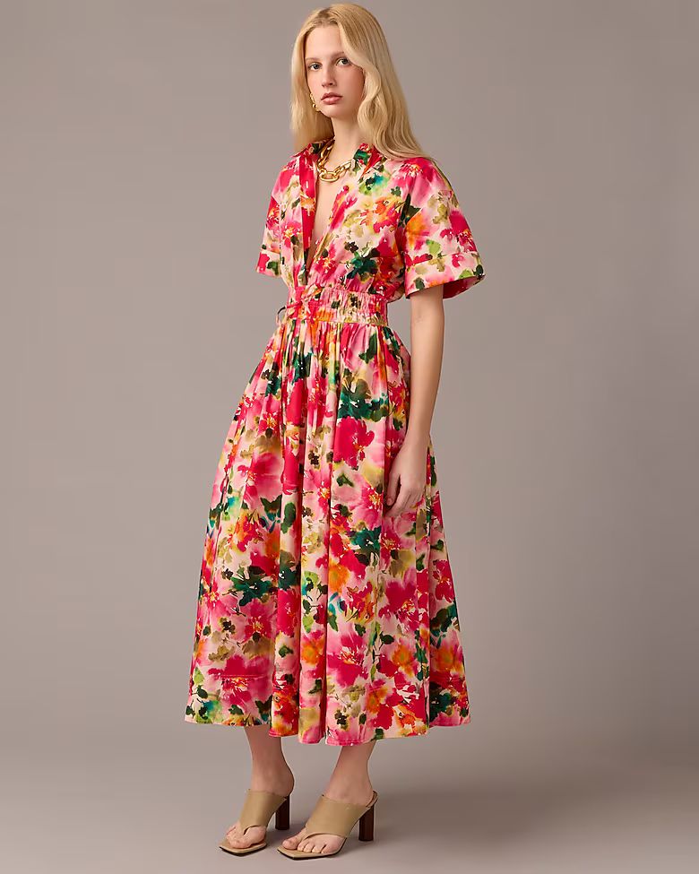 Elena shirtdress in floral cotton poplin | J.Crew US