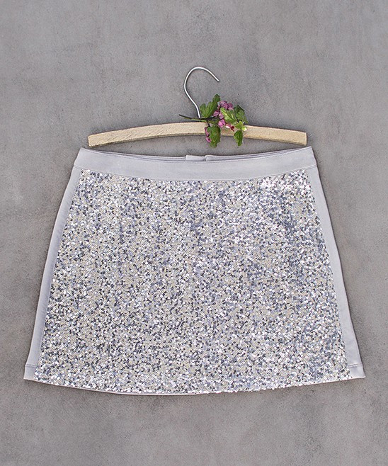 Joyfolie Girls' Casual Skirts SILVER - Silver Hazel Skirt - Toddler | Zulily