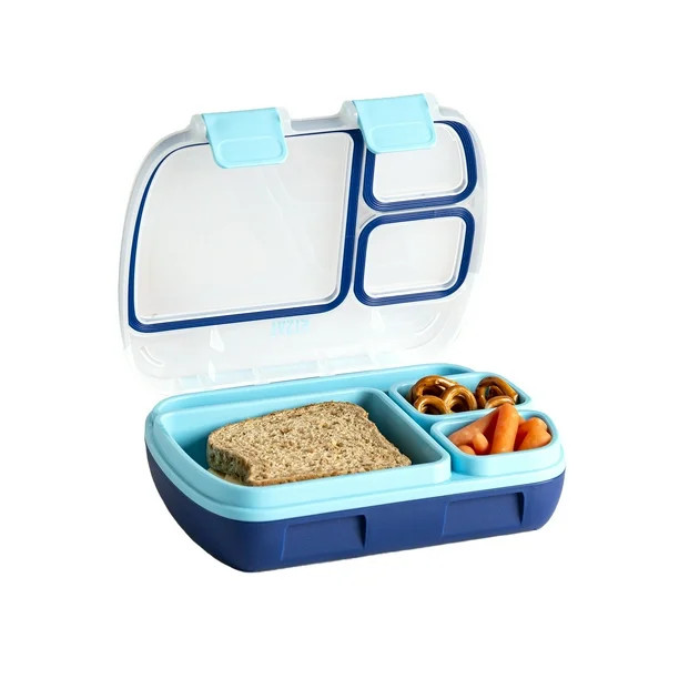 Tasty Bento Box, Lunch Box for Kids and Adults with Removable Tray and Handle, Blue | Walmart (US)