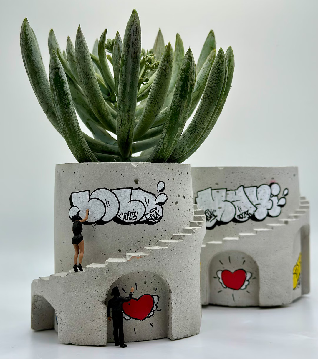 Art Planter / Concrete Planter / Graffiti / Custom Gift / - Etsy | Etsy (US)