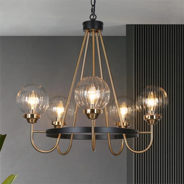 Yedidal 5-Light Dimmable Shaded Wagon Wheel Chandelier | Wayfair North America
