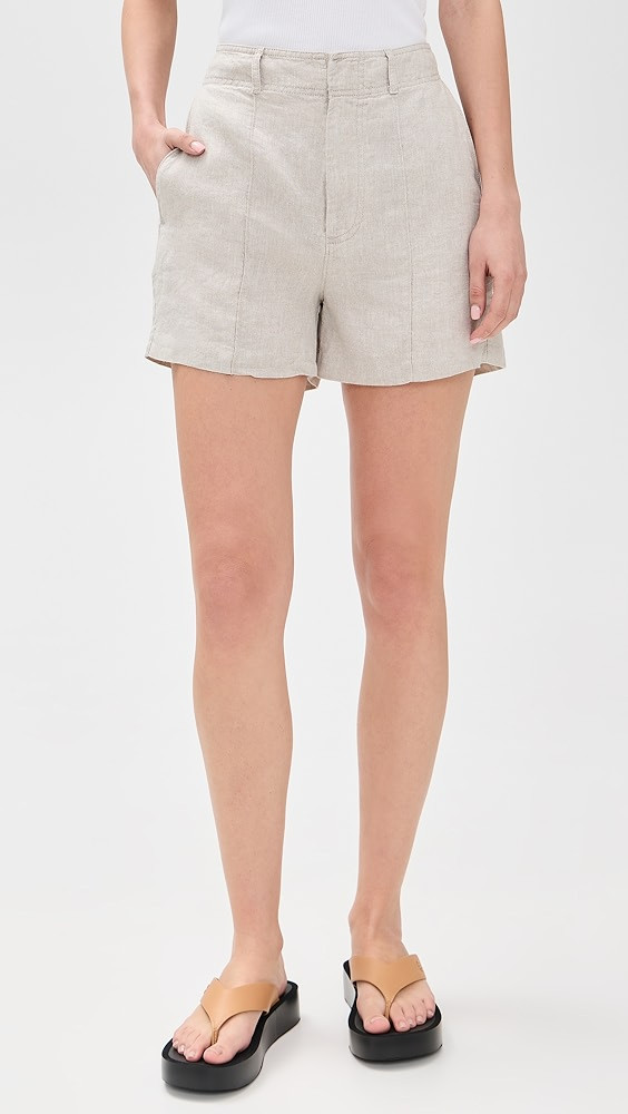 Pintucked Shorts in 100% Linen | Shopbop